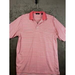 BYRON NELSON GOLF POLO SHIRT -L-‎ Pink Striped short sleeve